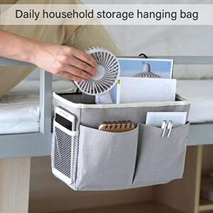 JSJSYO Bedside Storage Organizer Hanging Storage Basket Multi-function Organizer Caddy for Headboards Bed Rails Bunk Beds Hospital Bed Rooms Home College Dorm (lightgrey)