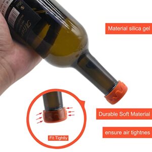 BOHAIPAN 8PCS Wine Stoppers, Reusable Silicone Wine Corks, Silicone Wine Bottle Stopper, Glass Corks Beverages Beer Champagne Bottles for Corks to Keep Wine Fresh