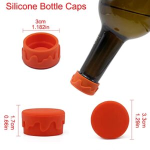 BOHAIPAN 8PCS Wine Stoppers, Reusable Silicone Wine Corks, Silicone Wine Bottle Stopper, Glass Corks Beverages Beer Champagne Bottles for Corks to Keep Wine Fresh