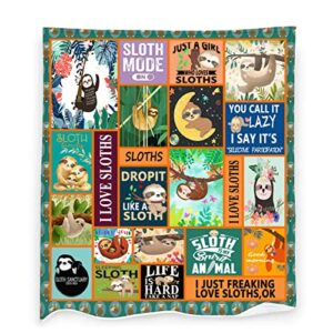 sloth blanket super soft warm flannel throw blankets for couch sofa sloth gifts for kids and adults