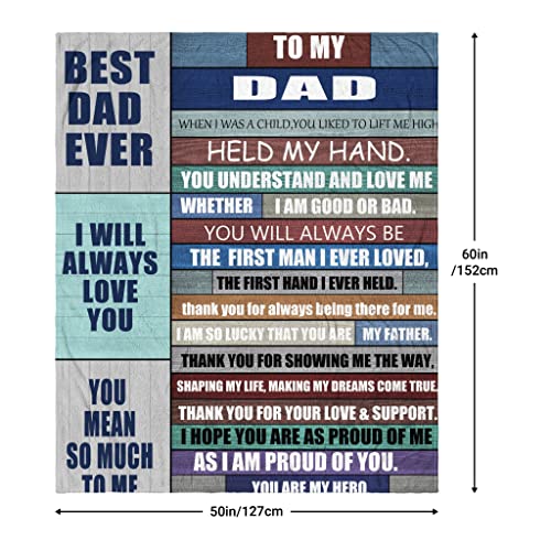 Oreslen Fathers Day Blanket Gift,Gifts for Dad, Dad Birthday Gift, to My Dad Blanket, Dad Birthday Gift from Daughter, Best Dad Gift Ideas Throw Blanket 60"x50"