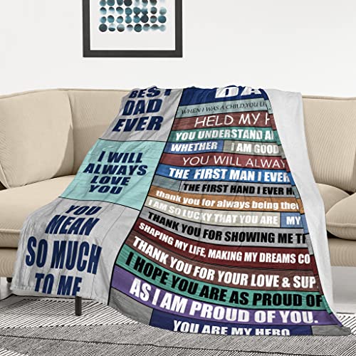 Oreslen Fathers Day Blanket Gift,Gifts for Dad, Dad Birthday Gift, to My Dad Blanket, Dad Birthday Gift from Daughter, Best Dad Gift Ideas Throw Blanket 60"x50"