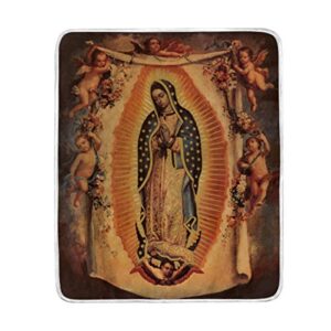 donnapink virgin mary our lady of guadalupe mother of god 50"x60" print super soft blanket warm polyester microfiber bed blanket lightweight sofa couch plush throw blanket