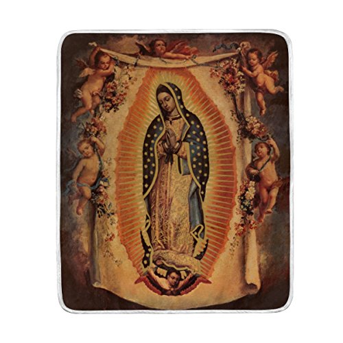 Donnapink Virgin Mary Our Lady of Guadalupe Mother of God 50"x60" Print Super Soft Blanket Warm Polyester Microfiber Bed Blanket Lightweight Sofa Couch Plush Throw Blanket