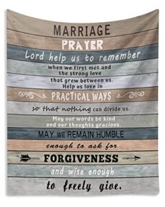 marriage prayer gifts blanket wedding anniversary engagement gifts for couples newly engaged unique christian decor throw blanket religious present for women men for valentines, birthday 60"x50"
