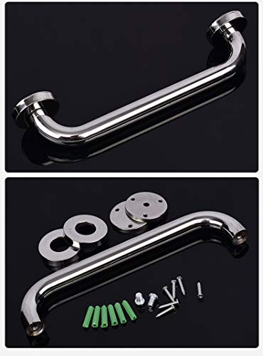 CRODY Bath Wall Attachment Handrails Grab Bar Rails Bathroom Chrome Stainless Steel Antislip Grab Bar, Brushed Nickel Polished Finished Wall Mounted Support Handrail, Shower Towel Rack Safety Railing/