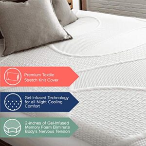 Perfect Cloud Gel-Infused 2-inch Cooling Memory Foam Mattress Topper Pad - Pressure Relieving (King)