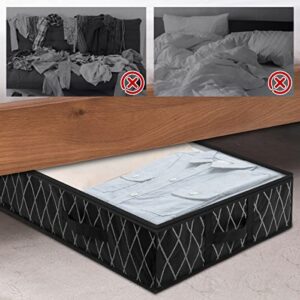 Under Bed Storage Bags Large Capacity Underbed Clothing Organizer with Clear Cover and Reinforced Handles Foldable Underbed Storage Bins Durable Organizer for Clothes Blankets Bedding