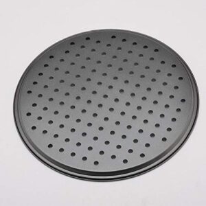 Pizza Pan With Holes, 2 Pack Carbon Steel Perforated Non-Stick Tray Tool Crispy 12inch Round for Home Kitchen