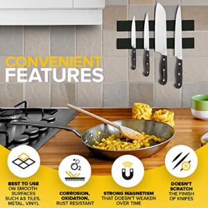 Adhesive Magnetic Strip for Knives Kitchen with Multipurpose Use as Knife Holder, Knife Rack, Knife Magnetic Strip, Knives Bar, Kitchen Utensil Holder, Tool Holder for Garage and Kitchen Organizer