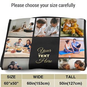 Taka Deal Customized Photo Blanket - Collage Blanket with Text. Make Your Own Fleece Throw Blanket. Gift for Valentine, Anniversary & Birthday. (Photo Blanket 28, 60"X80")