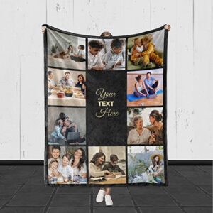 Taka Deal Customized Photo Blanket - Collage Blanket with Text. Make Your Own Fleece Throw Blanket. Gift for Valentine, Anniversary & Birthday. (Photo Blanket 28, 60"X80")