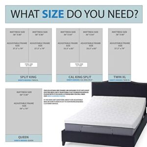 Blissful Nights Premium Adjustable Bed Frame and 12 Inch Hybrid Gel Infused Memory Foam Mattress Medium Soft Feel CertiPUR-US Certified (Split King)