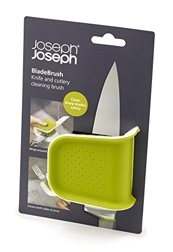 Joseph Joseph BladeBrush Knife and Cutlery Cleaner Brush Bristle Scrub Kitchen Washing Non-Slip, One Size, Green