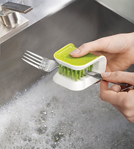 Joseph Joseph BladeBrush Knife and Cutlery Cleaner Brush Bristle Scrub Kitchen Washing Non-Slip, One Size, Green