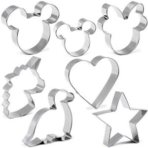 cookie cutter for kids,mouse unicorn dinosaur heart star shapes stainless steel cookie cutters mold for cakes,biscuits and sandwiches