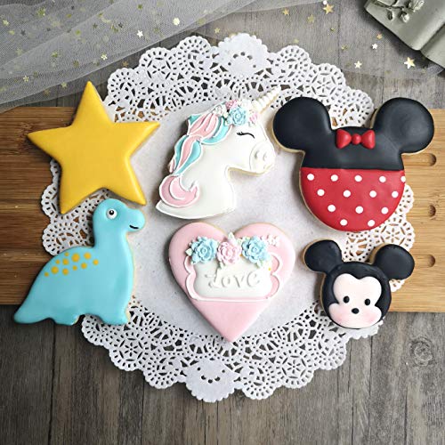 Cookie Cutter for Kids,Mouse Unicorn Dinosaur Heart Star Shapes Stainless Steel Cookie Cutters Mold for Cakes,Biscuits and Sandwiches