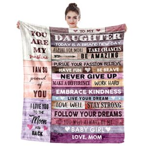 daughter gift from mom ultra soft blanket birthday daughter gifts i love you to the moon and back present pink christmas throw blanket for couch bed 60'' x 50''