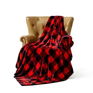 SLOWCAI Sherpa Ultra Super Soft and Light Warm Comfortable Plaid Check Flannel Throw Blanket