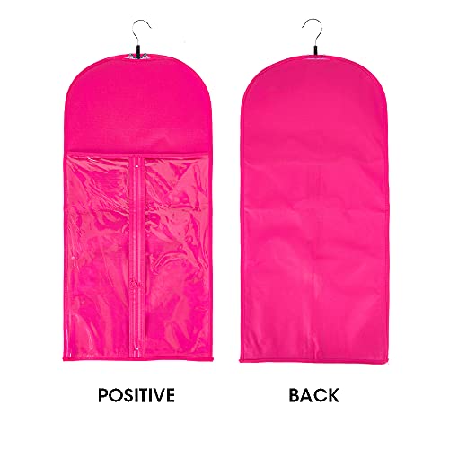 Wig Bags Storage with Hanger - 3 Packs Wig Storage for Multiple Wigs Hair Extension Storage Bag Hairpieces Storage Holder (Rose)