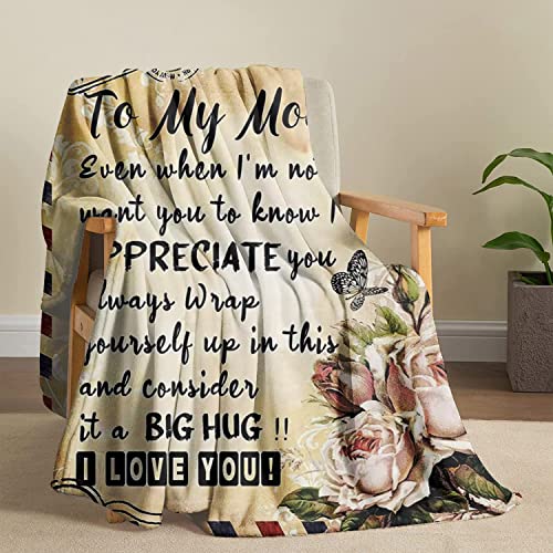 Gifts for Mom Throw Blanket, Birthday Mom Gifts for Mom from Daughter Son, to My Mon Gifts Love Mail Letter Blankets for Couch 50"X60" Pattern 16