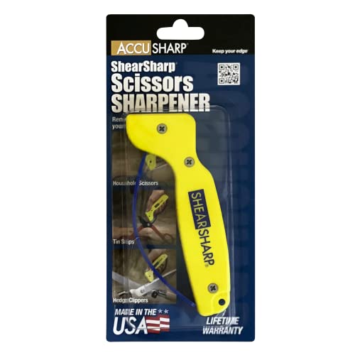 AccuSharp ShearSharp Scissor Sharpener - Diamond-Honed Tungsten Carbide Rust-Free Sharpener Quickly Sharpens Most Kitchen and Utility Scissors, Garden Shears, Hedge Clippers & Tin Snips