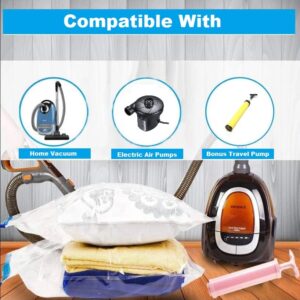 Jumbo Space Saver Vacuum Storage bags - [BONUS] Free travel Vaccum hand pump. - Jumbo Size Vacuum Sealer Bags for Clothes - Excellent for long term storage or saving extra space while traveling or moving. (6 bags)