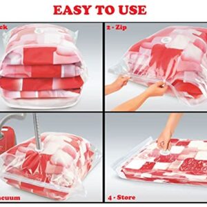 Jumbo Space Saver Vacuum Storage bags - [BONUS] Free travel Vaccum hand pump. - Jumbo Size Vacuum Sealer Bags for Clothes - Excellent for long term storage or saving extra space while traveling or moving. (6 bags)