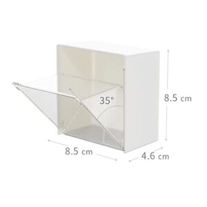 SHUBIAO Wall-Mounted Clamshell Storage Box， Water and dust Proof Storage Dispenser, ， Self-adhesive cotton swab cotton ball dispenser for bathroom（4PCS）