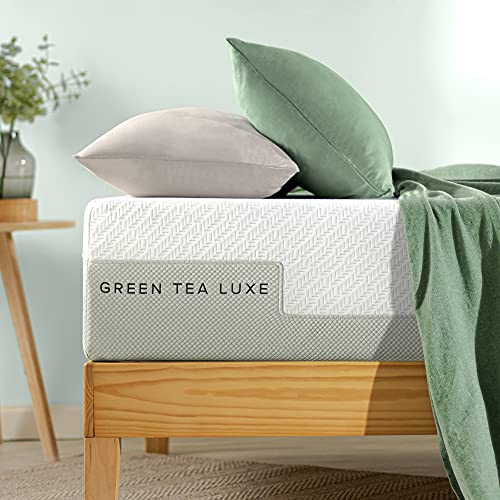 Zinus 12 Inch Green Tea Luxe Memory Foam Mattress, King & Tonja Platform Bed/Mattress Foundation/No Box Spring Required/Brown, King