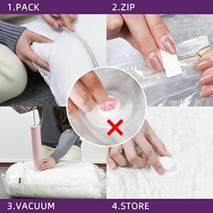 XUTAI Vacuum Storage Bags, Space Saver Bags 12 Pack (4 Large/ 4 Medium/4 Small) for comforters and blankets，Clothes，Clothing，Travel，Luggage，Bedding,Vacuum Seal Bags for Clothes，Hand Pump