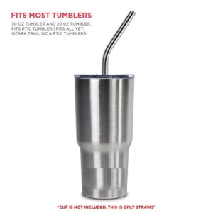 SipWell Extra Long Stainless Steel Drinking Straws Set of 4, Straws for 30 oz Tumbler and 20 0z Tumbler, Fits Simple Modern Tumbler | Fits all Yeti SIC Simple Modern Tumblers, Cleaning Brush Included.