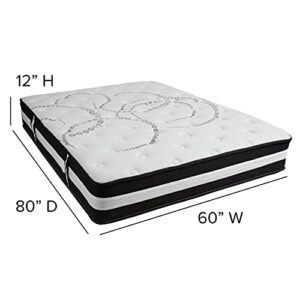 EMMA + OLIVER Queen 12" Mattress & Gel Memory Foam Topper Bundle Set