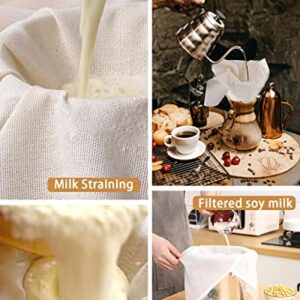 Grade 100 Hemmed Cheesecloth, 10 Pieces 100% Unbleached Cotton 20 x 20 Inches Cheese Cloths, Perfect for Straining, Filtering, Canning, Crafting, Covering and Polishing