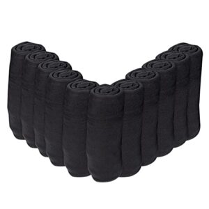 26 pack of ultra-soft fleece black bulk blankets for wedding favors, guests, homeless and outdoors, 50x60 & have a thickness of 160 gsm (black)