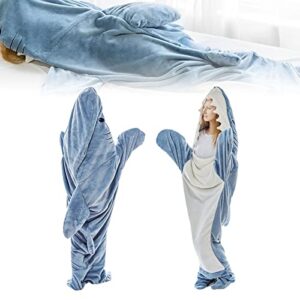 mekomy shark blanket adult, shark blanket super soft cozy flannel hoodie, shark wearable blanket, shark blanket hoodie sleeping bag (67inx27.5in(l))