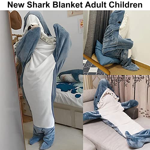 Mekomy Shark Blanket Adult, Shark Blanket Super Soft Cozy Flannel Hoodie, Shark Wearable Blanket, Shark Blanket Hoodie Sleeping Bag (67inx27.5in(L))