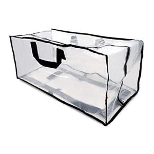 Packing Bags for Moving – 6 Pack Clear Zippered Storage Bags with Handles, Plastic Storage Totes for Clothes, Linens, Pillows, Large Storage Bags for Organizing, Packing - 27x12x13.75