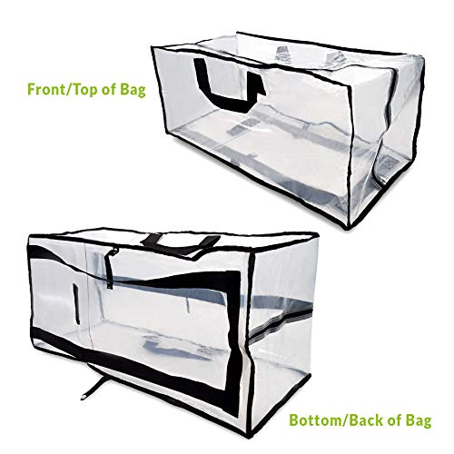 Packing Bags for Moving – 6 Pack Clear Zippered Storage Bags with Handles, Plastic Storage Totes for Clothes, Linens, Pillows, Large Storage Bags for Organizing, Packing - 27x12x13.75