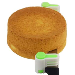 2pcs diy cake slicer , stratification auxiliary , bread slice , toast cut, 5 layers leveler slicer , kitchen fixator tool (2, green)