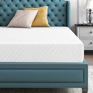 tmeosk full size mattress, 8 inch gel memory foam mattress, green tea infused for a cool sleep, breathable removable quilted cover, bed in a box, medium firm feel with motion isolating (full)