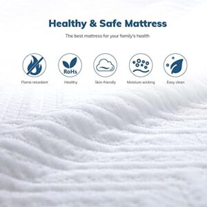 TMEOSK Full Size Mattress, 8 inch Gel Memory Foam Mattress, Green Tea Infused for a Cool Sleep, Breathable Removable Quilted Cover, Bed in a Box, Medium Firm Feel with Motion Isolating (Full)