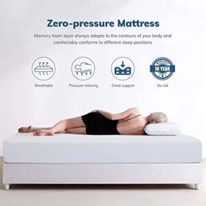 TMEOSK Full Size Mattress, 8 inch Gel Memory Foam Mattress, Green Tea Infused for a Cool Sleep, Breathable Removable Quilted Cover, Bed in a Box, Medium Firm Feel with Motion Isolating (Full)