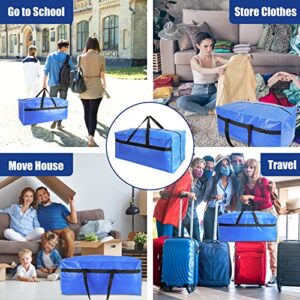 Fixwal Extra Large Moving Bag Heavy Duty Storage Tote for Space Saving Moving Storage Bag with Backpack Straps Strong Handles & Zippers Clothes Moving Supplies Packing Bag (Blue,8 Pack)