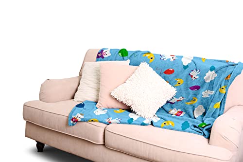 Bambino Velvet Dreams Blankie - Ultra Soft Super Plush Fleece Throw Blanket (60"x50") Blue