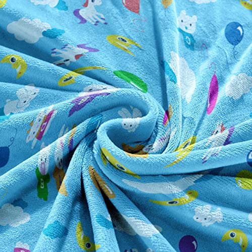 Bambino Velvet Dreams Blankie - Ultra Soft Super Plush Fleece Throw Blanket (60"x50") Blue