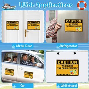 2 Pcs Large Caution Cruise Door Magnets Sign Funny Magnetic Cabin Cruise Door Decorations for Carnival Cruise Door or Stateroom