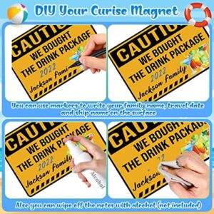 2 Pcs Large Caution Cruise Door Magnets Sign Funny Magnetic Cabin Cruise Door Decorations for Carnival Cruise Door or Stateroom