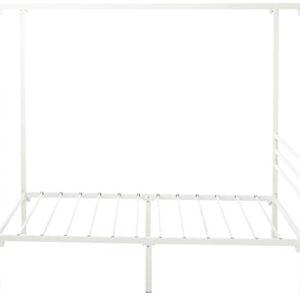 Zinus Patricia White Metal Canopy Platform Bed Frame, Twin & 6 Inch Foam and Spring Mattress/CertiPUR-US Certified Foams/Mattress-in-a-Box, Twin