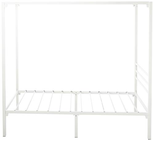 Zinus Patricia White Metal Canopy Platform Bed Frame, Twin & 6 Inch Foam and Spring Mattress/CertiPUR-US Certified Foams/Mattress-in-a-Box, Twin